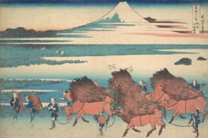 骏河省小野的新田园 孙树小野新田，来自《Thir...》系列，约1830-32。 作者 葛饰北斋