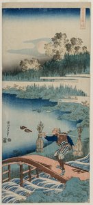 Rush Gatherer，选自《中国和日本诗歌的真实镜子》，1834-1835年。 作者 葛饰北斋