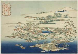 琉球八景 "系列中的《龙头松涛的风声 作者 葛饰北斋