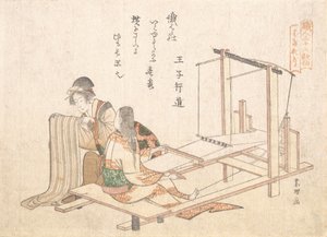 纺织厂，约1802年。 作者 葛饰北斋