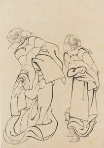 两个女人，18世纪末至19世纪初。 作者 葛饰北斋