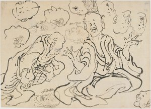 各种面孔，江户时期，约1830年。 作者 葛饰北斋