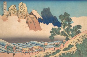从美浓河看富士山的另一面 美浓河村富士山，来自......，约1830-32。 作者 葛饰北斋