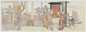 参观王子稻荷神社，1801-05（彩色木版画） 作者 葛饰北斋