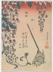 江边和紫藤，江户时代，1834年（彩色木版画） 作者 葛饰北斋