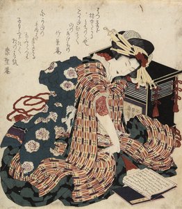 读一本书的女人，1822年 作者 葛饰北斋