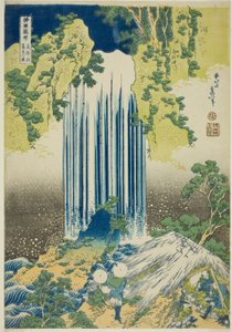 美浓省的夜郎瀑布（美浓之夜郎瀑布），选自 "各省瀑布巡游（Shokoku taki meguri）"系列 作者 葛饰北斋