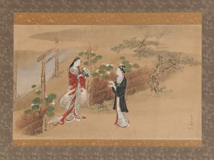 源氏物语》中的《夕颜》章节 源氏物语，18世纪。 作者 川又常政