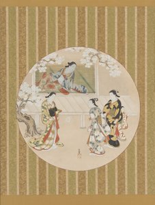 对《源氏物语》中一个场景的模仿，18世纪初。 作者 川又恒之