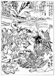 YoungKyôsai草绘断头图，1898年。 作者 川边京菜