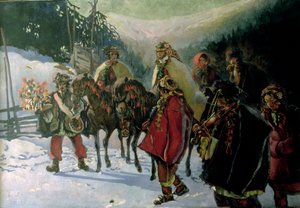Hucul Wedding，1909 作者 卡齐米兹·西库斯基（Kazimierz Sichulski）