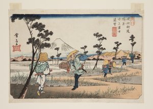 No. 8, K?nosu: Distant view of Fuji at Fukiage (K?nosu, Fukiage Fuji enb?) (colour woodblock print) 作者 京西铁