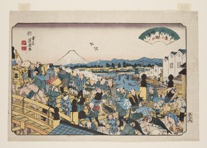 日本桥的晴朗天气（日本桥的晴岚）（彩色木版画） 作者 京西铁
