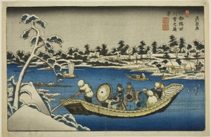 江户隅田川雪景远眺 作者 京西铁