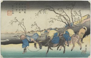 No. 20：1835  -  1836年在Kustukake站附近的雨中平原的景色 作者 京西铁