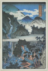 日光神社的努诺比基瀑布（日光努诺比基瀑布），选自 "日光山名胜 "系列 作者 京西铁