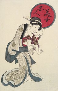 抱着婴儿的女人 作者 京西铁