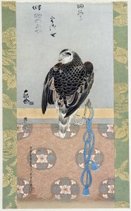 猎鹰 - Itaya Keishiu 的丝绸画 作者 Keishu Hiromasa Itaya