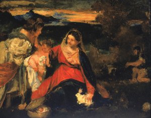 在提香的《兔子的圣母》之后，1878-1882年。