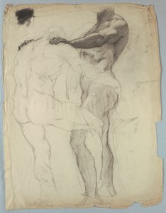 雅各与天使搏斗 "人物研究 作者 凯尼恩·考克斯（Kenyon Cox）