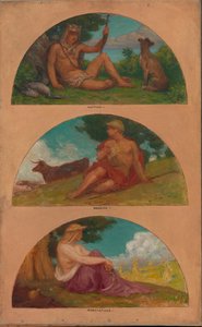 文明的进步：狩猎、放牧、农业......，1905-1906。 作者 凯尼恩·考克斯（Kenyon Cox）