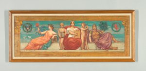 成文法》，"法律的统治 "右侧面板研究，纽约上诉法院 Frieze 作者 凯尼恩·考克斯（Kenyon Cox）