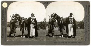 一名酋长和他的保镖，叙利亚，1900年代。 作者 Keystone View公司