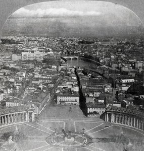 罗马，永恒之城，来自意大利圣彼得大教堂的阳台，1904年。 作者 Keystone View公司