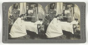 空荡荡的婴儿床。自从孩子死后，我们离彼岸更近了，1899年。 作者 Keystone View公司
