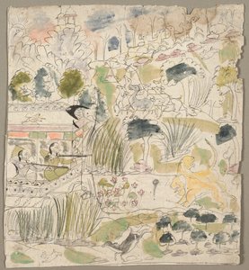 在亭子里拍摄的女士们 作者 Kichizan Mincho