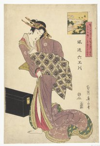 De Hagi Tama rivier
玉川萩（物品上的标题）
De elegante zes Tama rivieren（系列名称）
Furyu Mu Tamagawa（物件上的系列名称）