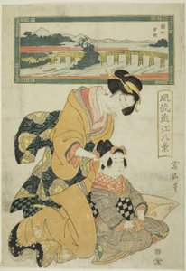 濑田夕照，选自 "近江时尚八景 "系列