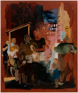 纽约风景--下东区（壁画研究，麦迪逊广场邮局，纽约市） 作者 金德里德·麦克莱里