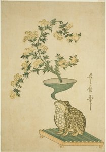 缬草（Ominaeshi）和中国铃兰（Kikyo）的插花 作者 北川宇多郎