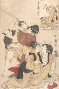 Chushingura第三幕，约1800年。 作者 北川宇多郎
