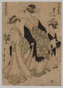 妓女和服务员，1753-1806年。 作者 北川宇多郎