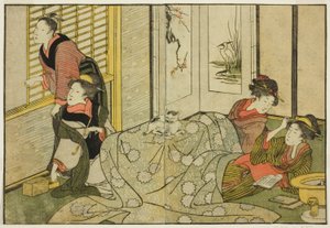 雪天的室内场景》，选自绘本《图画书：四季之花》，第 2 卷 作者 北川宇多郎