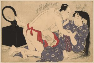 镜子前的情侣
霓裳羽衣曲（系列名称） 作者 北川宇多郎