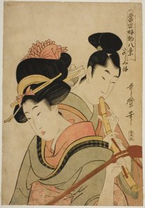 喜欢享受自己（Tanoshimizuki），选自 "今日最爱八景（Tosei kobutsu hakkei）"系列 作者 北川宇多郎