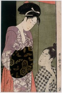蚊帐，约1797年 作者 北川宇多郎