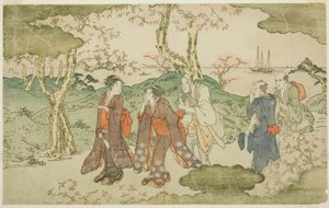 御殿山，取自绘本《富坚像（富坚造）》。 作者 北川宇多郎