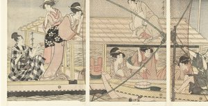 夜间捕鱼 作者 北川宇多郎