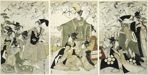 模仿源赖朝在汤滨放鹤的场景 作者 北川宇多郎