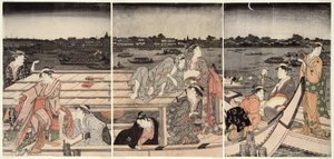 隅田川上的游船 作者 北川宇多郎