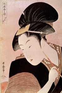 女人的肖像 北川武太郎（1753-1806）的日本版画 作者 Kitagawa Utamaro