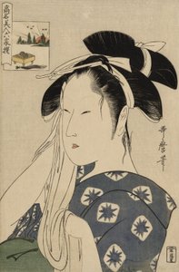 朝日寡妇，出自《六大仙人比喻》中的著名美女 作者 北川宇多郎