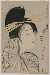 1797或1798年，小宫城的T堂Court妓。 作者 北川宇多郎