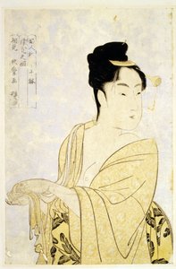 The Fancy-Free Type, from the series Ten Types in the Physiognomic Study of Women par Utamaro, Kitagawa (1753-1806), c. 1793 - Colour woodcut, 34,2x22,6 - Private Collection 作者 北川宇多郎
