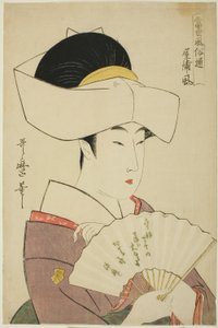 封建领主家的风格》（Yashiki-fu），选自《现代风格指南》系列（Tosei fuzoku tsu）。 作者 Kitagawa Utamaro
