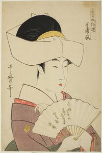 封建领主家的风格（Yashiki-fu），选自《现代风格指南》系列（Tosei fuzoku tsu）。 作者 Kitagawa Utamaro